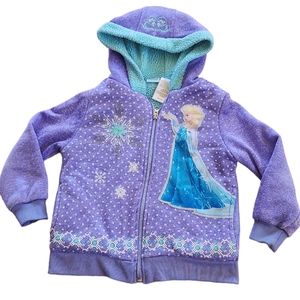 Disney Princess Frozen Elsa Hoddie Jacket  Girls Size 5